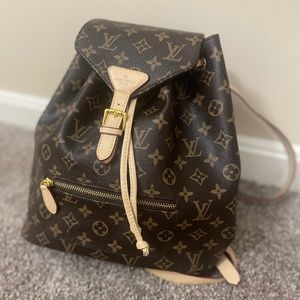 LOUIS VUITTON Montsouris NM Monogram Canvas Backpack Bag Brown